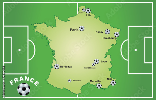 Frankreich mit Fußballstadien 2016