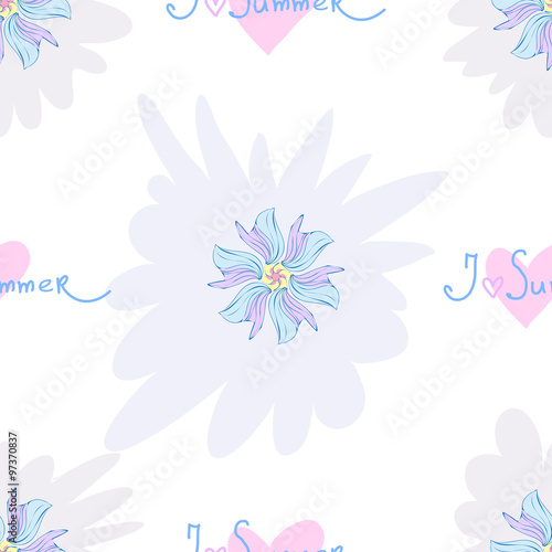 The seamless vector pattern with flowers