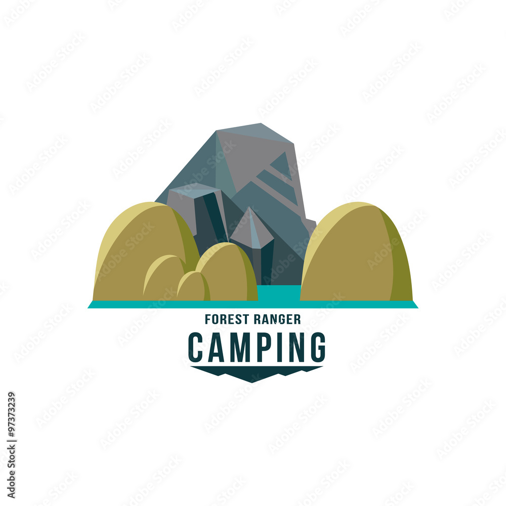 Naklejka premium Majestic mountain peak vector illustration 