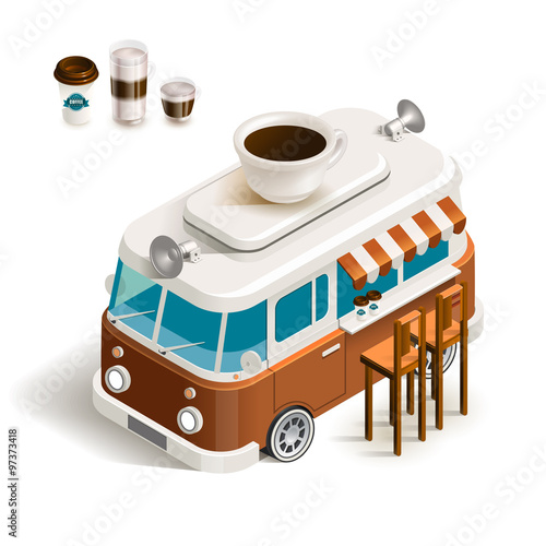 Van with coffee