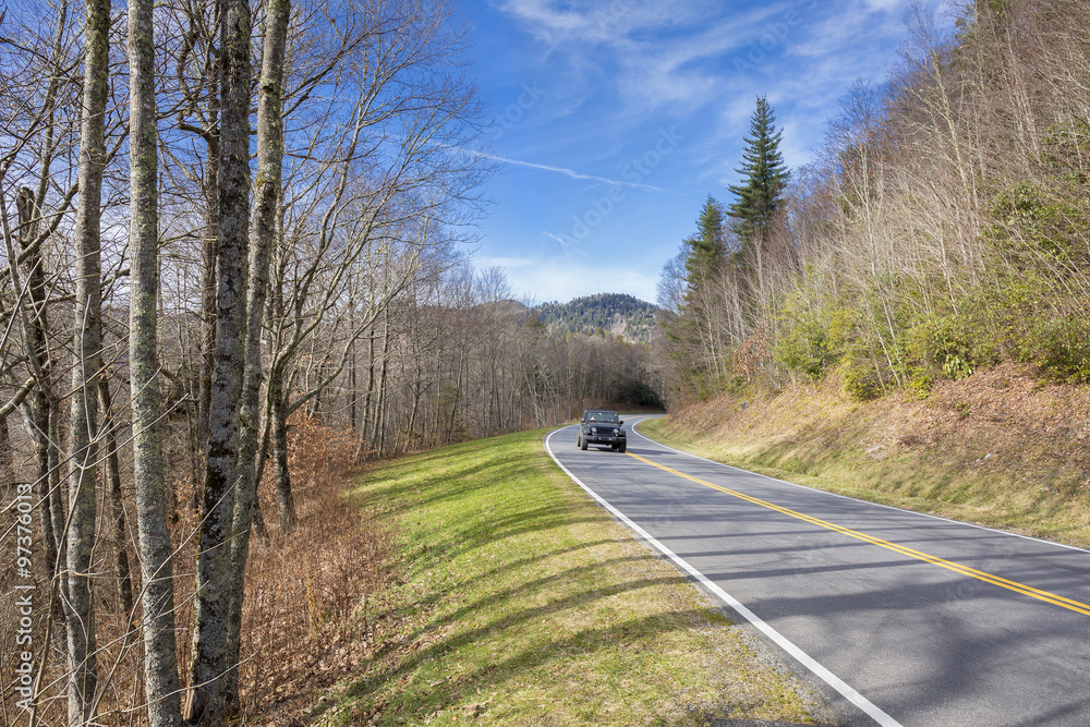 Road Winding Through the Smoky Mountains - Tennessee Road Winding Through the Smoky Mountains - Tennessee