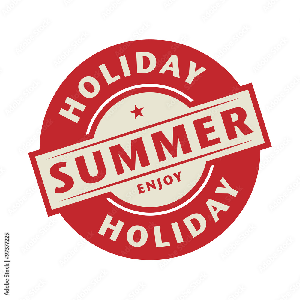 Stamp or label with the text Summer Holiday Stamp or label with the text Summer Holiday