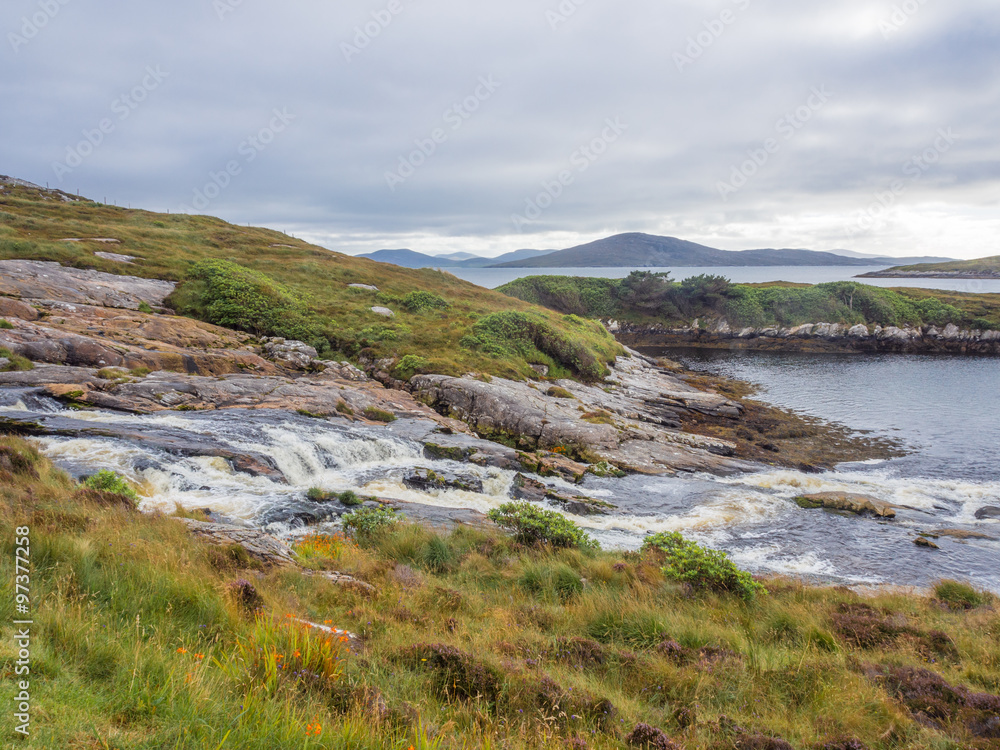 Waterfall after rain, Isle of Harris, Inner Hebrides, Scotland, UK Waterfall after rain, Isle of Harris, Inner Hebrides, Scotland, UK