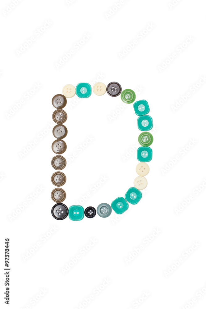 letter D made of colors buttons letter D made of colors buttons