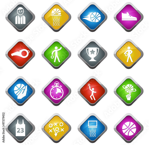 basketball icon set