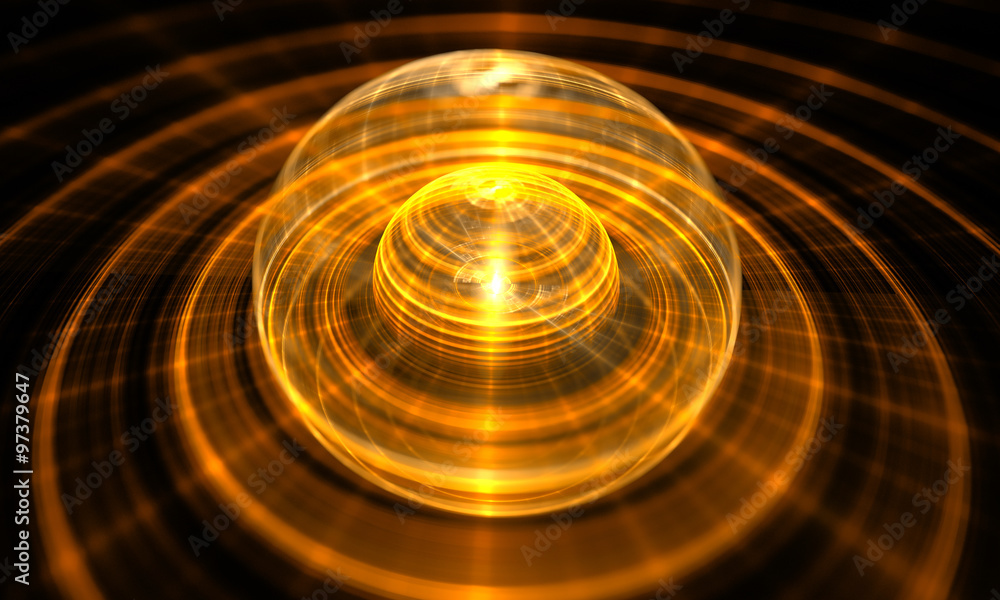 Naklejka premium Kula abstrakcyjna. Fraktal cyfrowa grafika, ilustracja