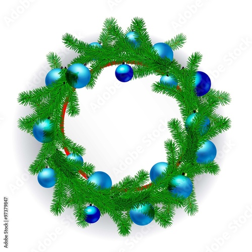 Card with Christmas wreath.
