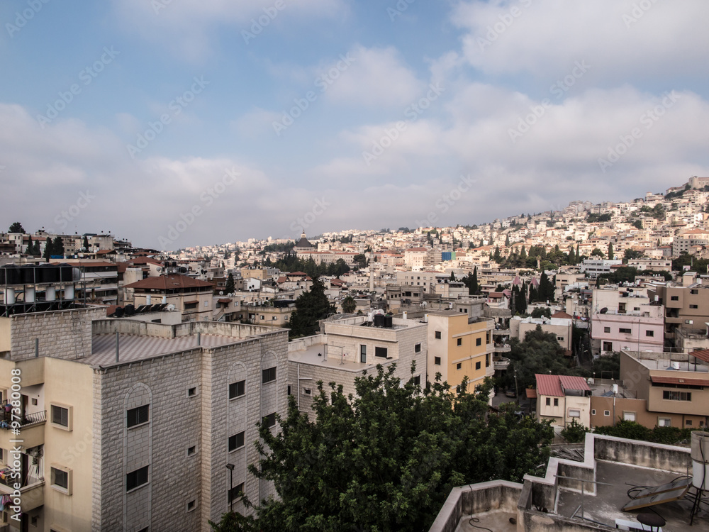 Nazareth, Israel - 11 July, 2015 - City of Nazareth panoramic view, Israel