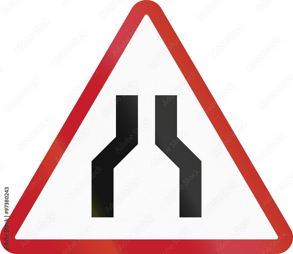 Road sign in the Philippines - Road Narrows Road sign in the Philippines - Road Narrows