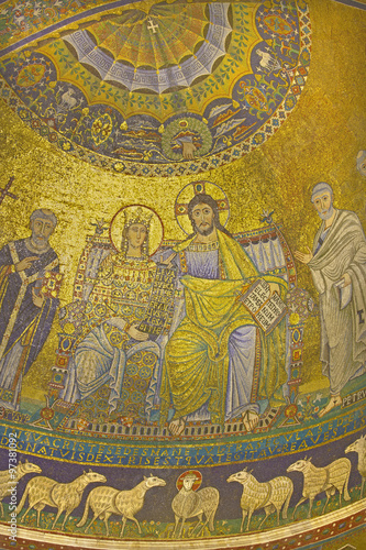 Rome - mosaic "Coronation of the Virgin" from main Apse of Santa Maria in Trastevere