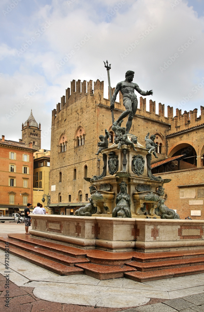 Fountain neptune in Bologna. Italy 