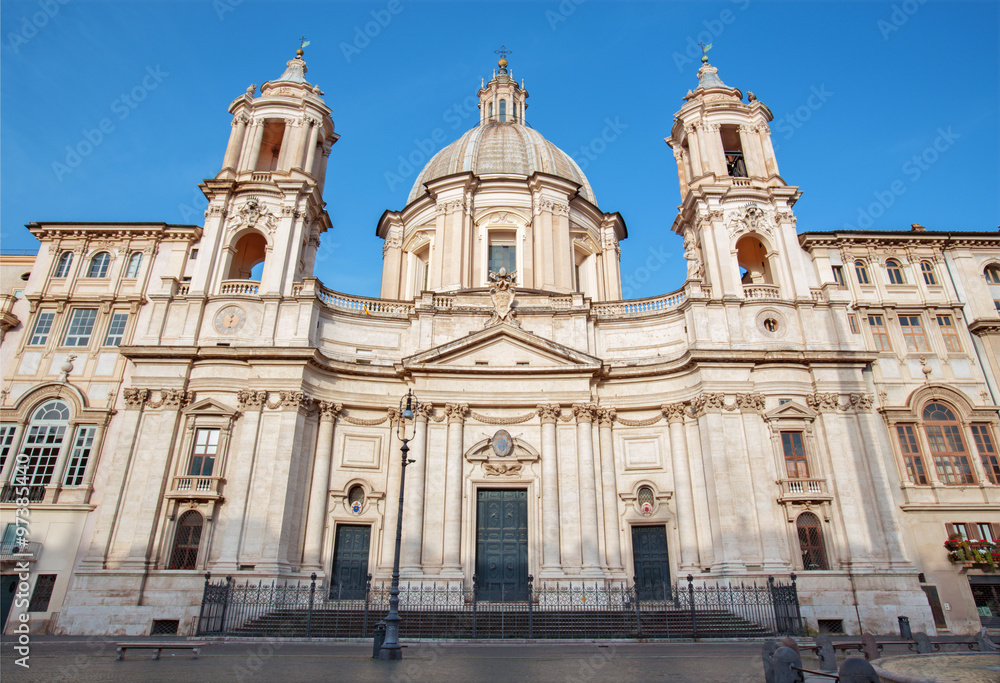 Rome - Piazza Navona and baroque Santa Agnese in Agone church