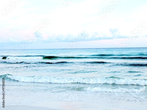 waves washing up on shore