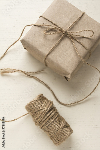 present wrapped with craft paper