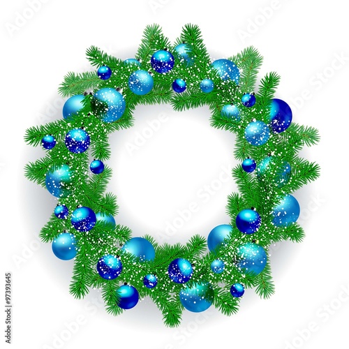 Card with Christmas wreath