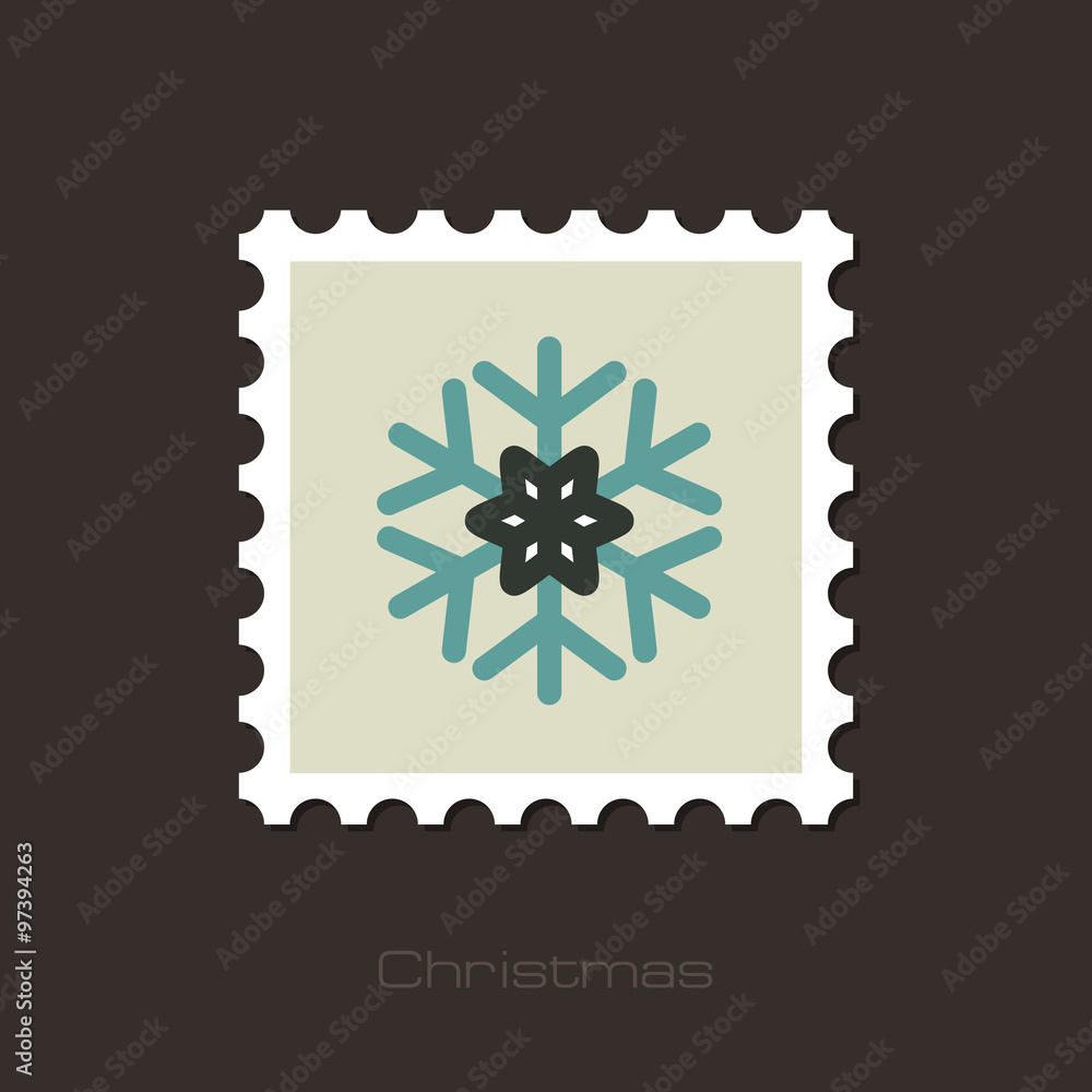 Obraz premium Snowflake flat stamp