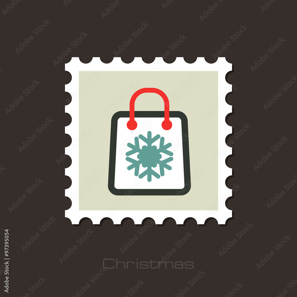 Christmas Shopping bag stamp
