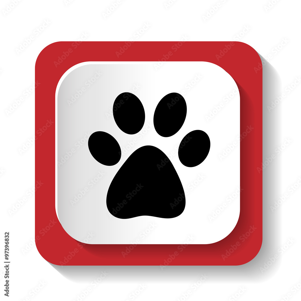 Vector icon with the image of an animal paw Vector icon with the image of an animal paw