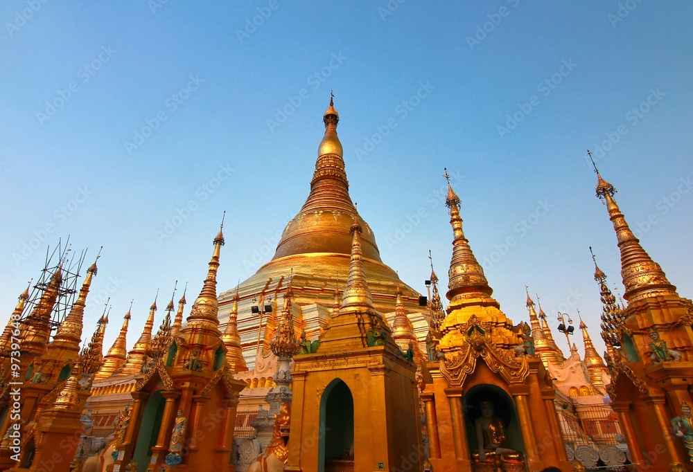  The Shwedagon Pagoda  also known as the Great Dagon Pagoda and the Golden Pagoda, is a gilded stupa located in Yangon, Myanmar