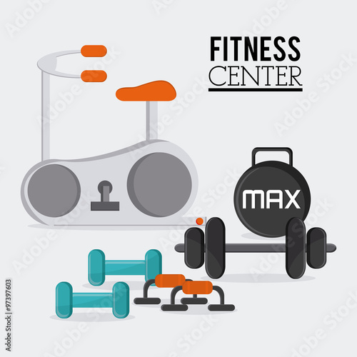 Gym and fitness icons design 