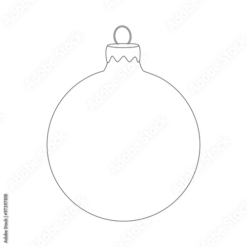 Christmas bauble icon silhouette, symbol, design. Winter illustration isolated on white background.