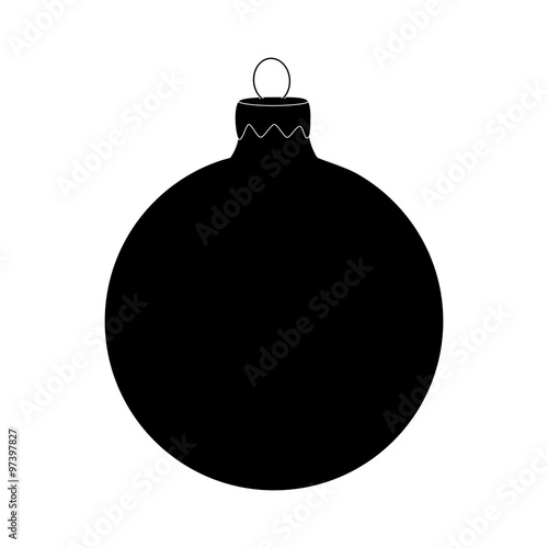 Christmas bauble icon silhouette, symbol, design. Winter illustration isolated on white background.