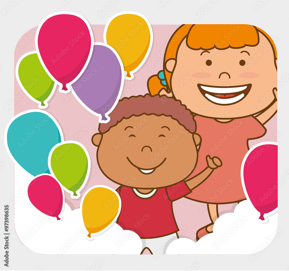Kids birthday celebration cartoon Kids birthday celebration cartoon