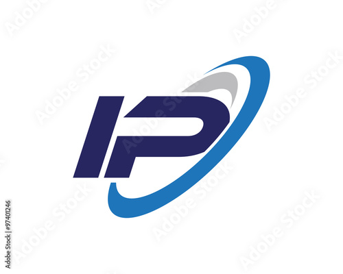IP Swoosh Letter Logo