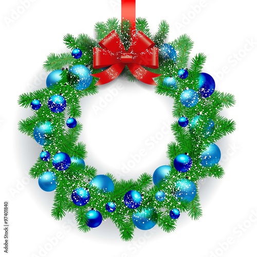 Card with Christmas wreath