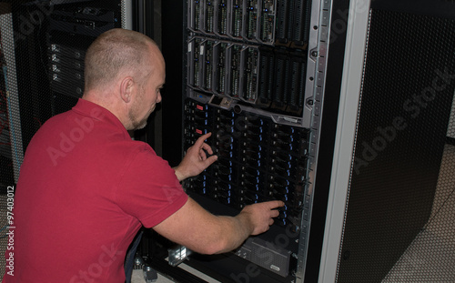 IT consultant performs work in a data center