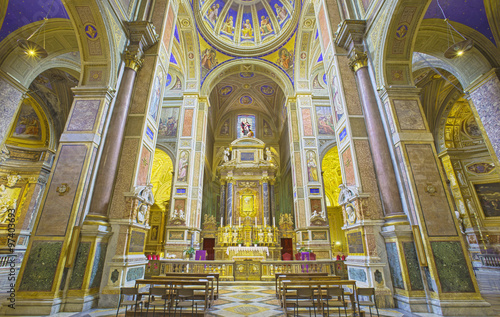 Canvas Print Rome - The nave of church Chiesa di Sant Agostino