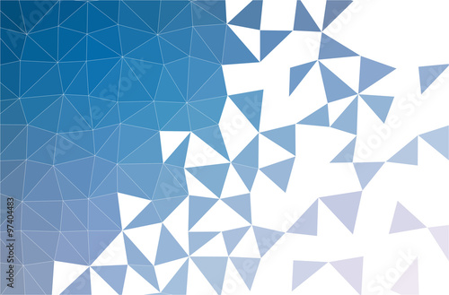 Vecteur et illustration dun fond bleu, low polygone et triangles qui se dissolvent