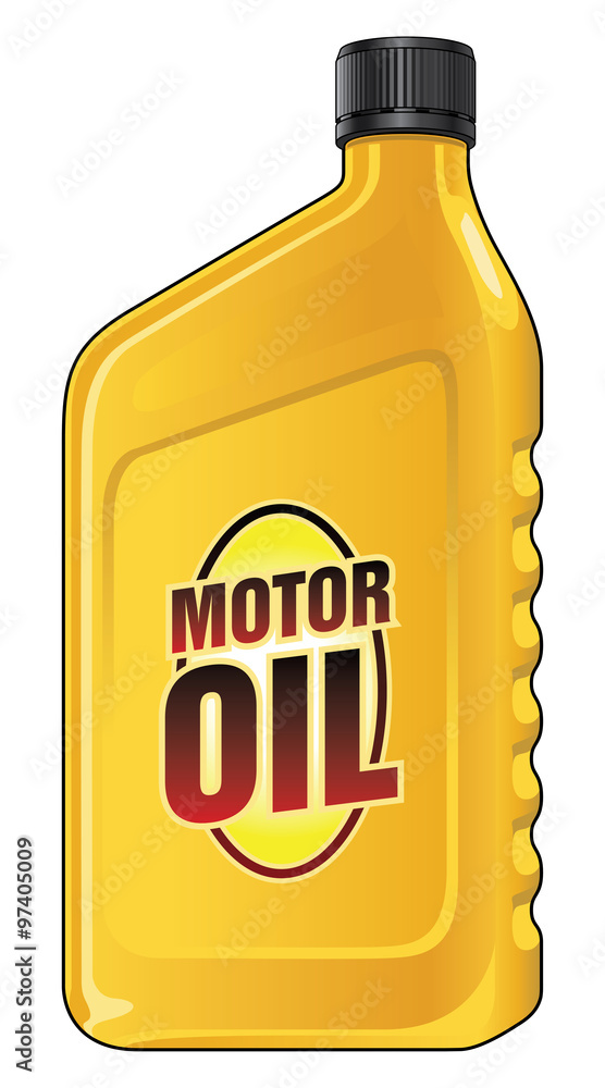 Motor Oil Quart is an illustration of a yellow quart size motor oil container. - obrazy, fototapety, plakaty 