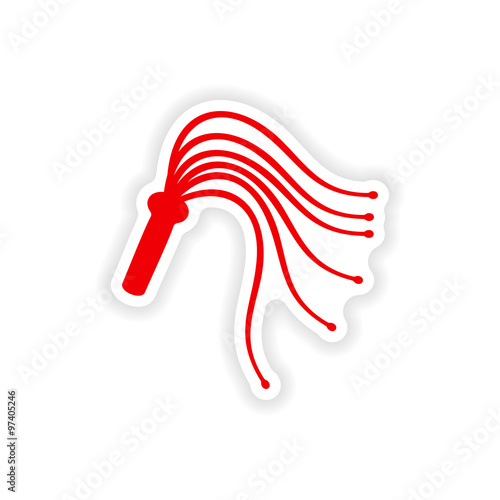 icon sticker realistic design on paper whip