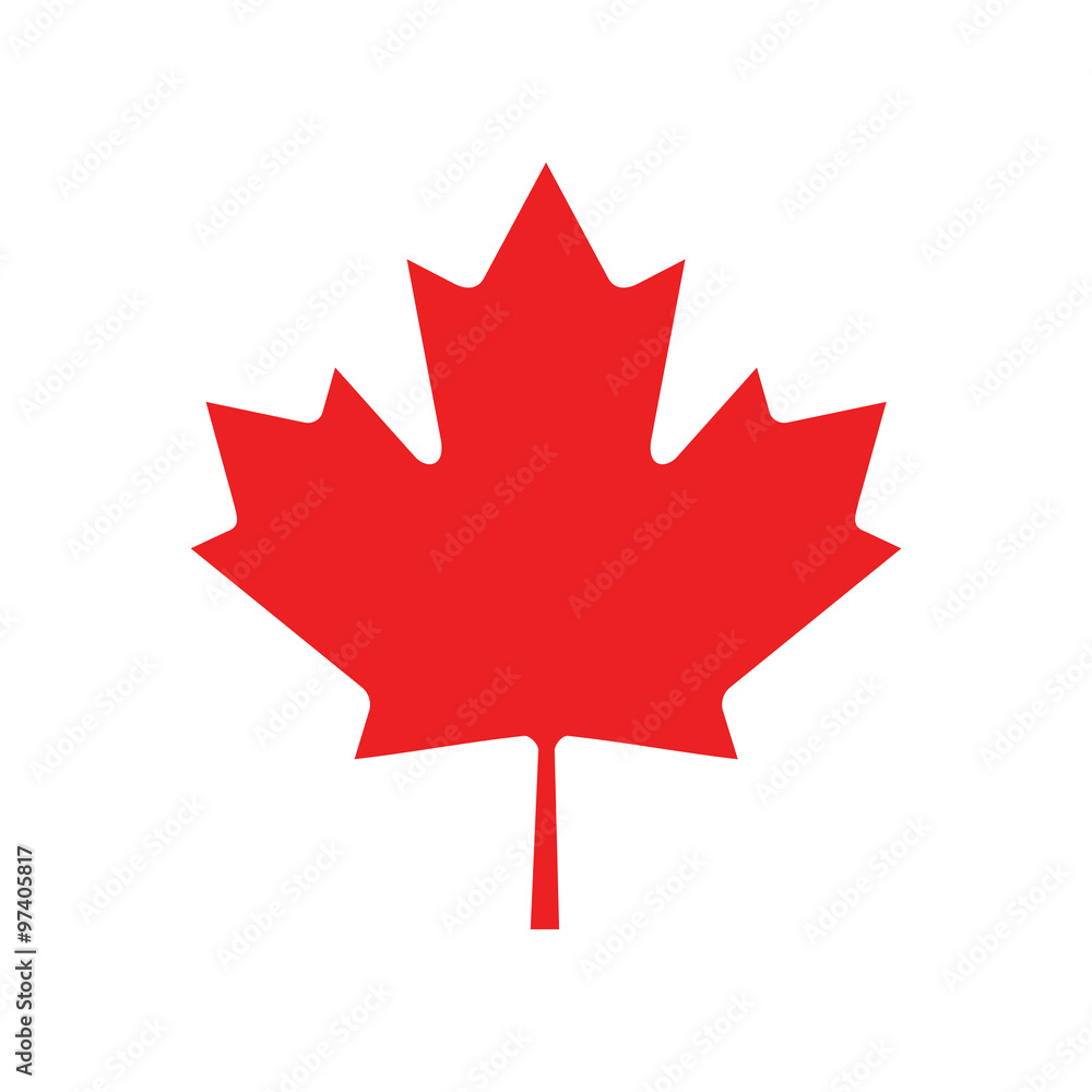 Naklejka premium płaska ikona na białym tle Maple Leaf