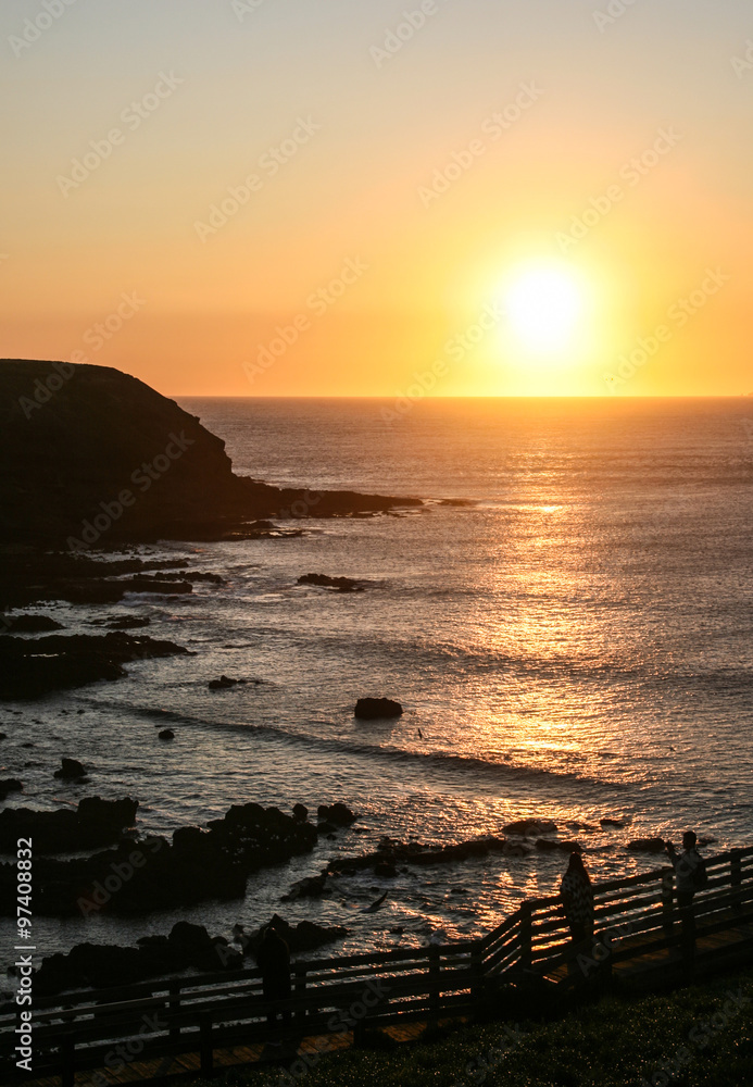 the sunset on phillip island,australia the sunset on phillip island,australia