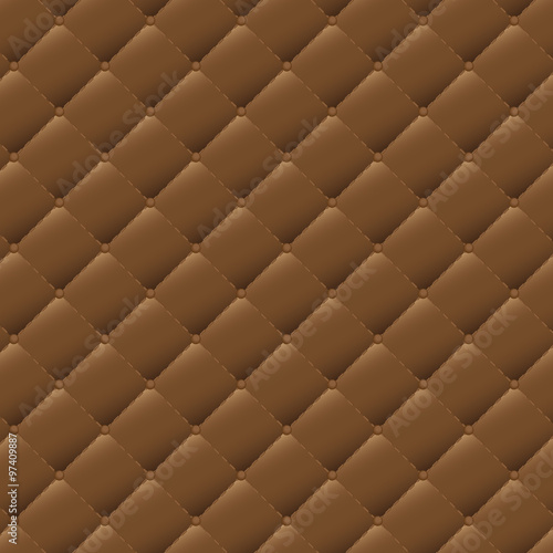 Seamless brown leather texture pattern background, Vector illustration