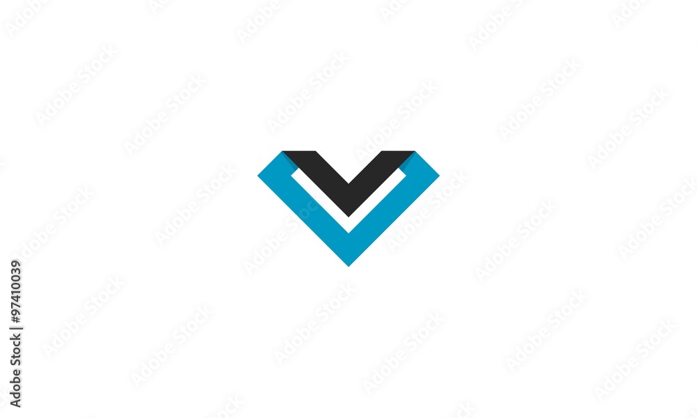 letter v folding vector letter v folding vector