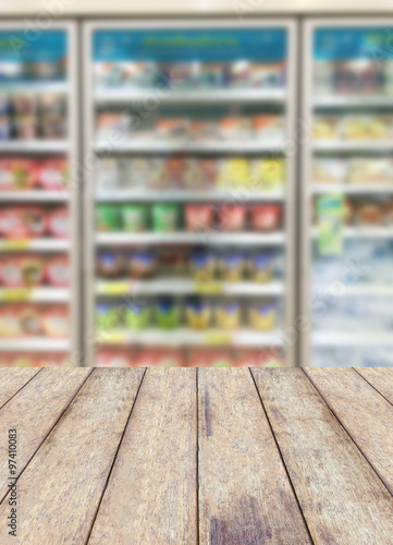 Commercial refrigerators in a large supermarket