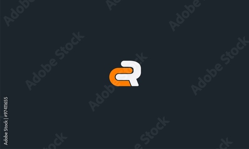 letter rc or cr simple logo vector
