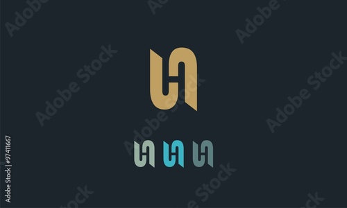 initial h or sh simple modern logo