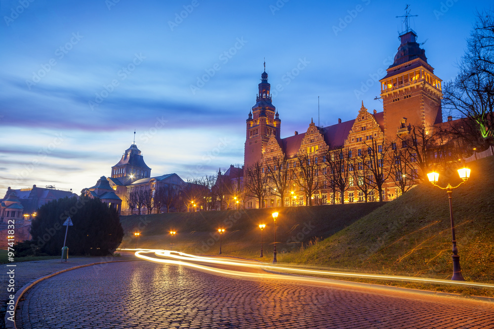 Naklejka premium Night panorama of Terraces Haken