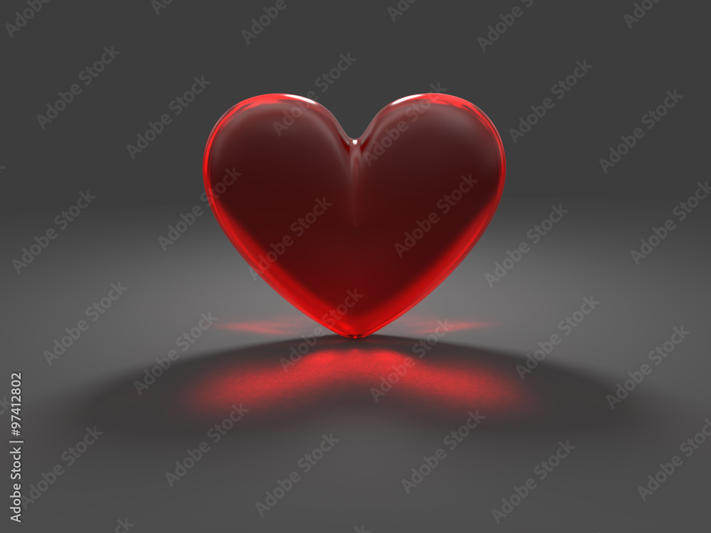 Mysterious red heart with caustic effect Mysterious red heart with caustic effect