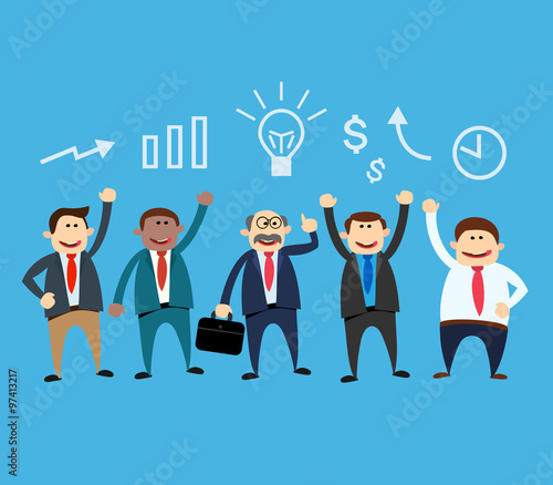 business team .business man with idea. business concept illustration
