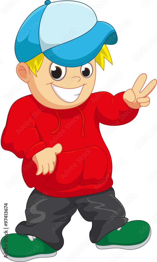 Cool cartoon boy standing Cool cartoon boy standing
