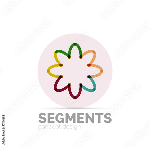 Abstract geometric linear hipster floral icon  frame design  flat style