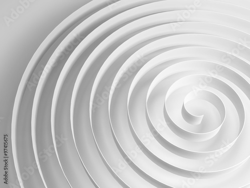 White 3d spiral with soft gray shadow, abstract shape © evannovostro