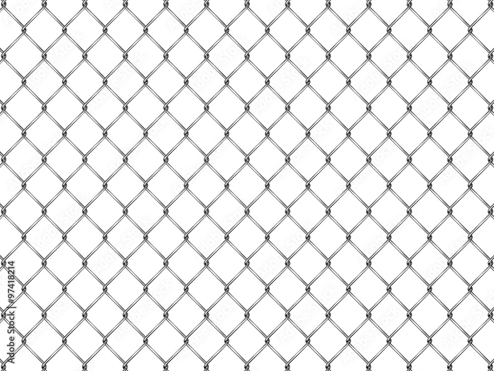 Fence from silver mesh Fence from silver mesh