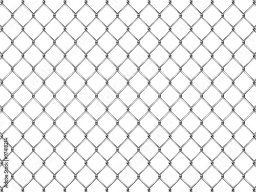 Fence from silver mesh