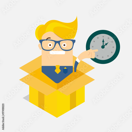 Delivery time service man character 